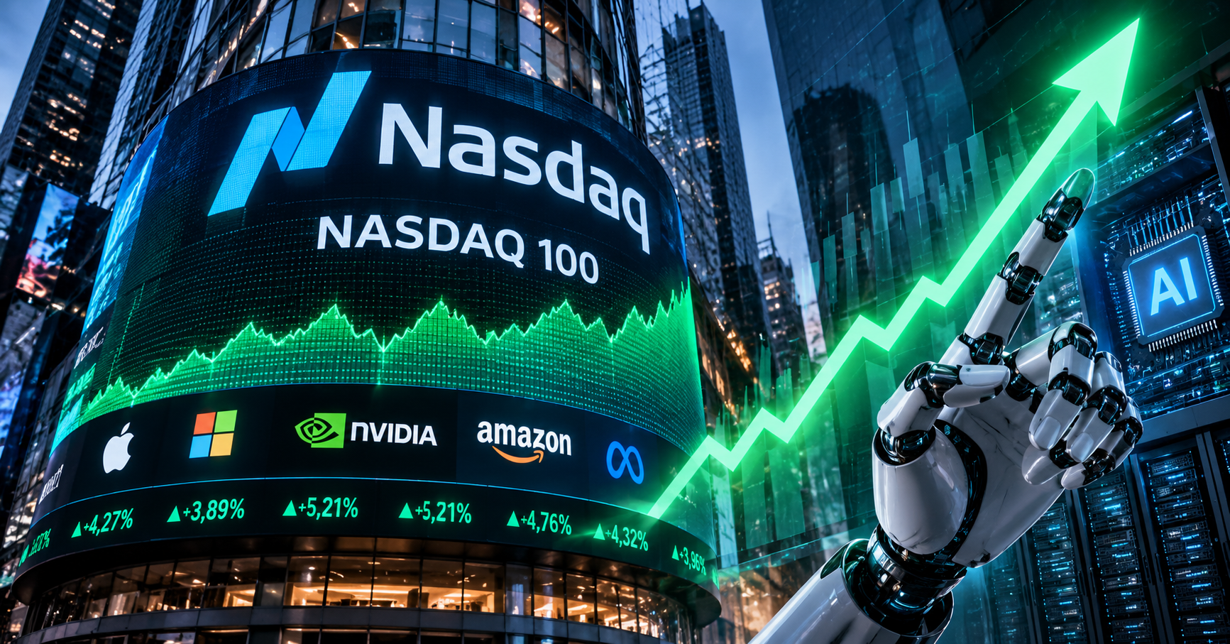 EL NASDAQ 100 RECUPERA TRES BILLONES DE DÓLARES TRAS LA EUFORIA POR LA IA