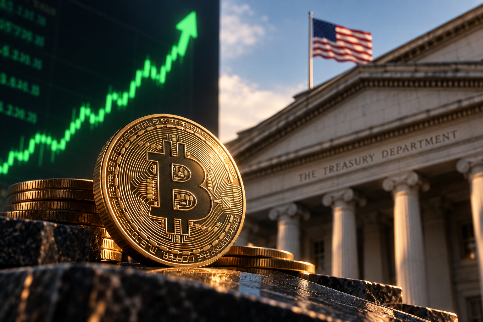 BITCOIN SE DISPARA HASTA LOS $72,000 IMPULSADO POR DECISIONES DEL TESORO DE EE. UU.