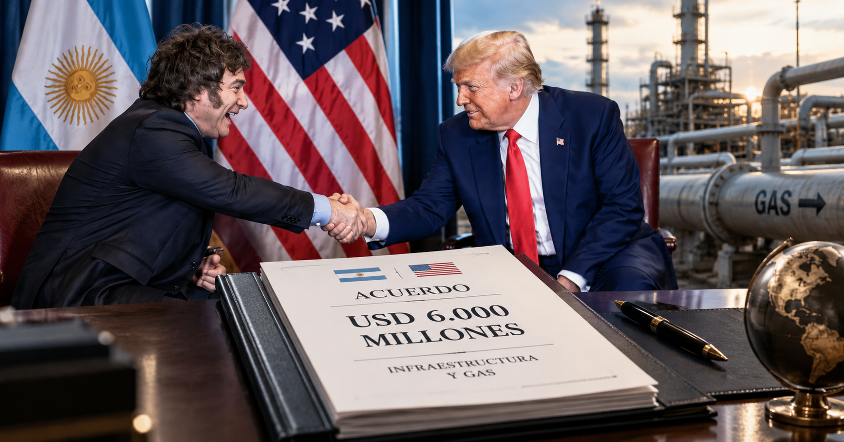 ARGENTINA Y EE. UU. SELLAN UN ACUERDO DE 6.000 MILLONES DE DÓLARES PARA INFRAESTRUCTURA Y GAS
