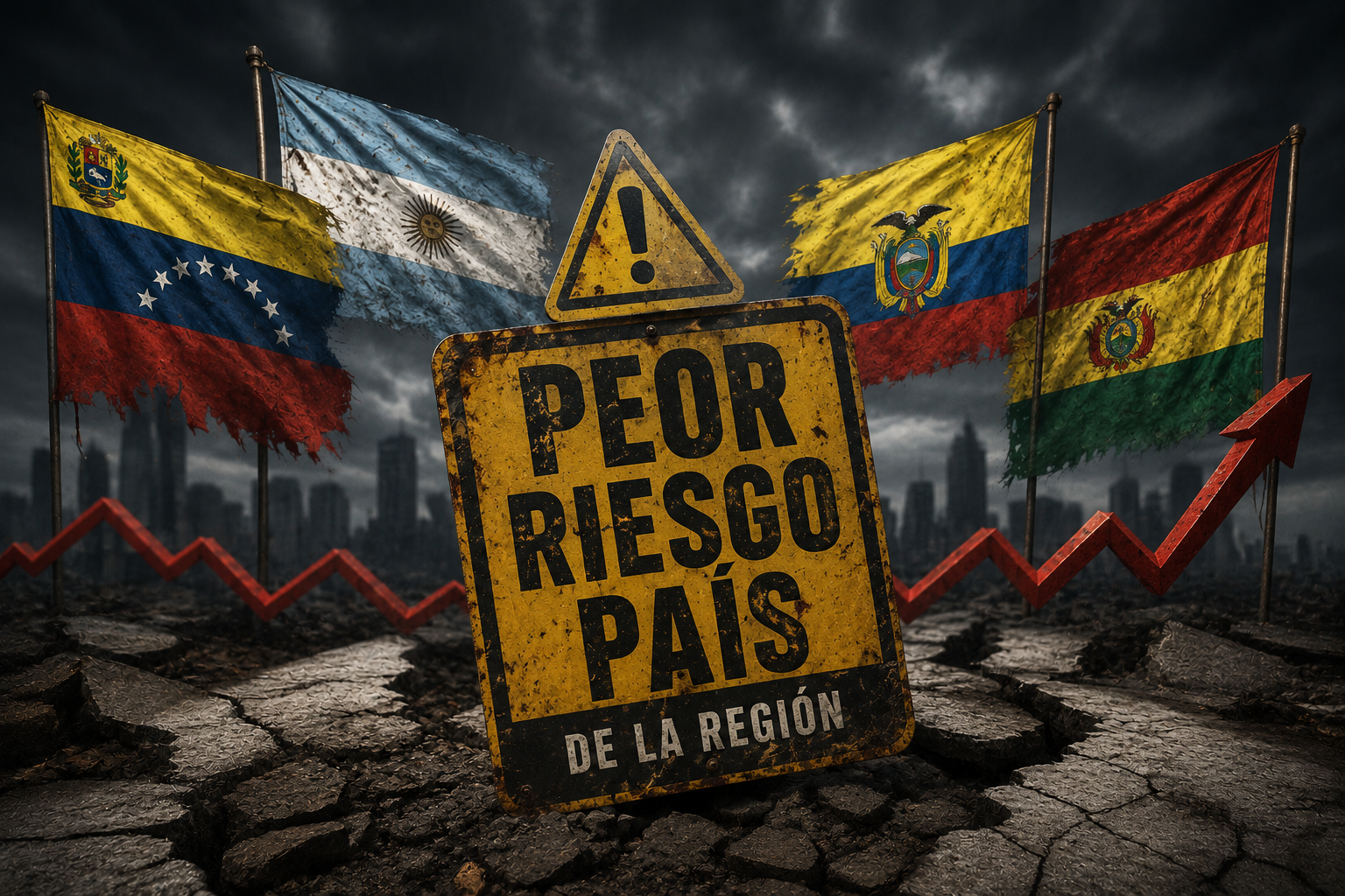 VENEZUELA, ARGENTINA, ECUADOR Y BOLIVIA COMPARTEN EL PEOR RIESGO PAÍS DE LA REGIÓN