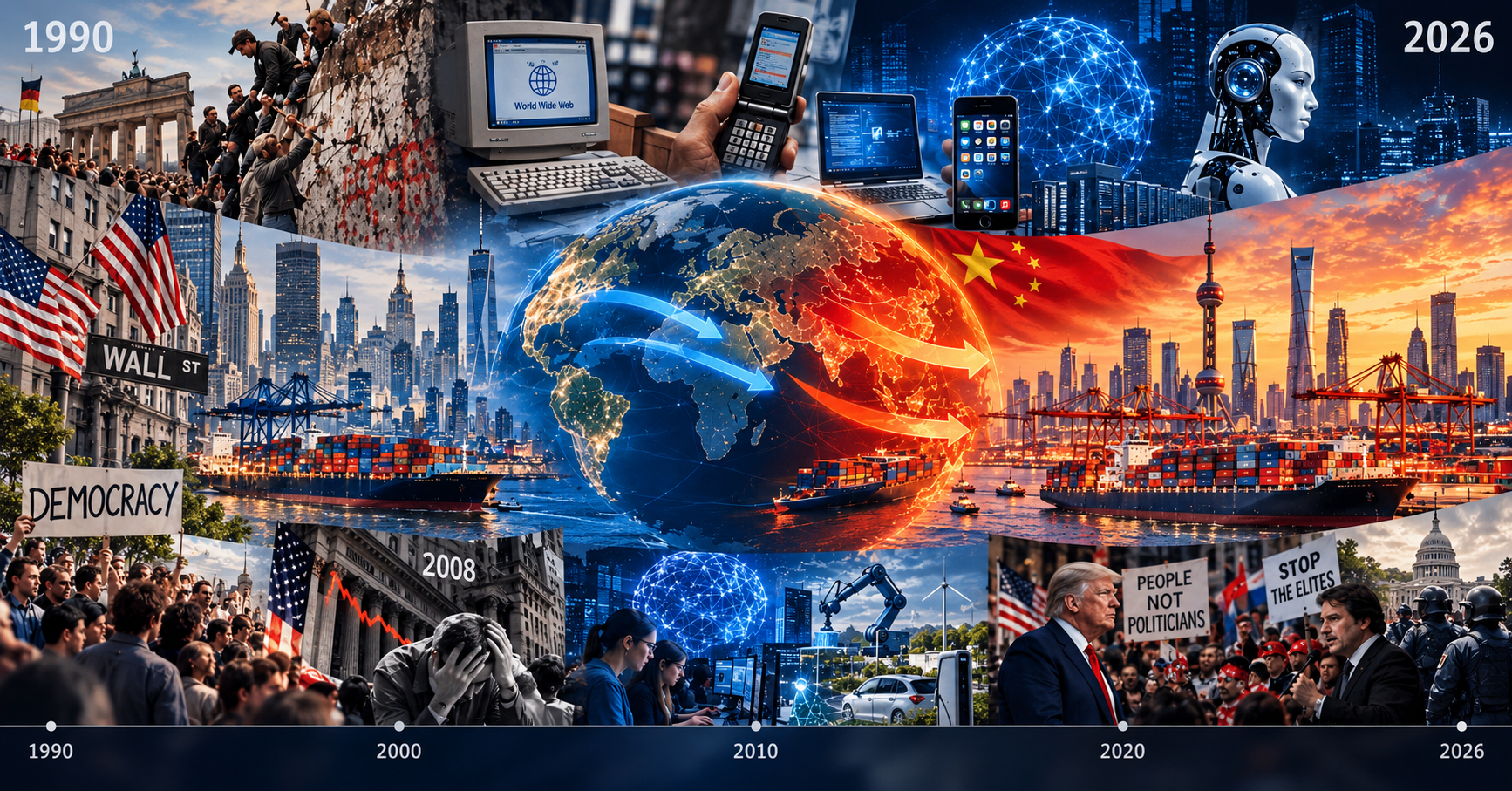 Cómo se rompió un mundo: desplazamiento geoeconómico, revolución tecnológica y crisis de la democracia