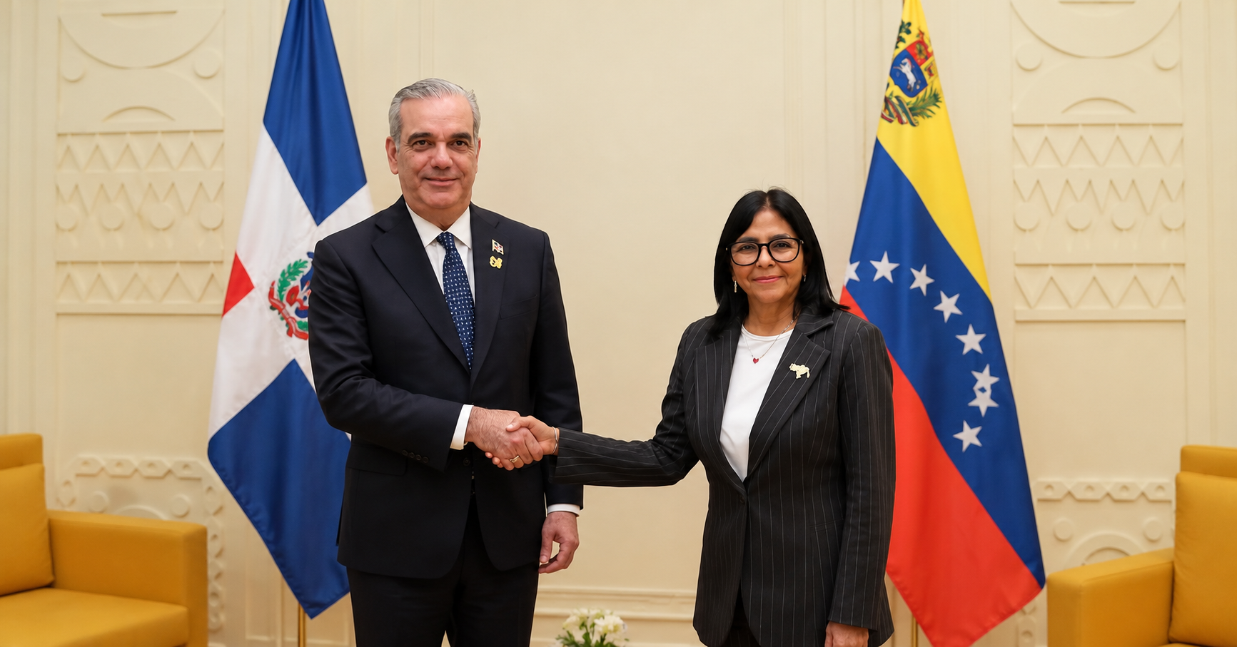 Delcy Rodríguez y Luis Abinader se reúnen en Roma